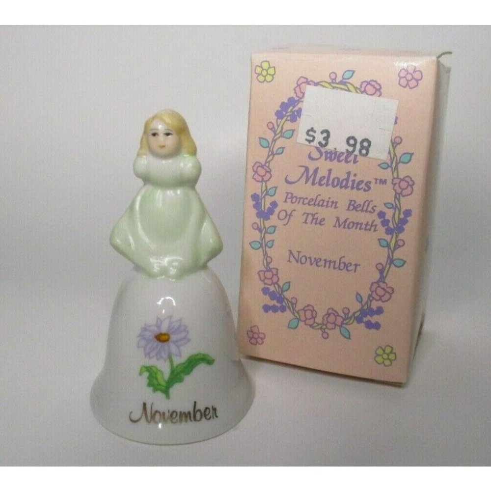 Russ Sweet Melodies Porcelain Bells of the Month for November
